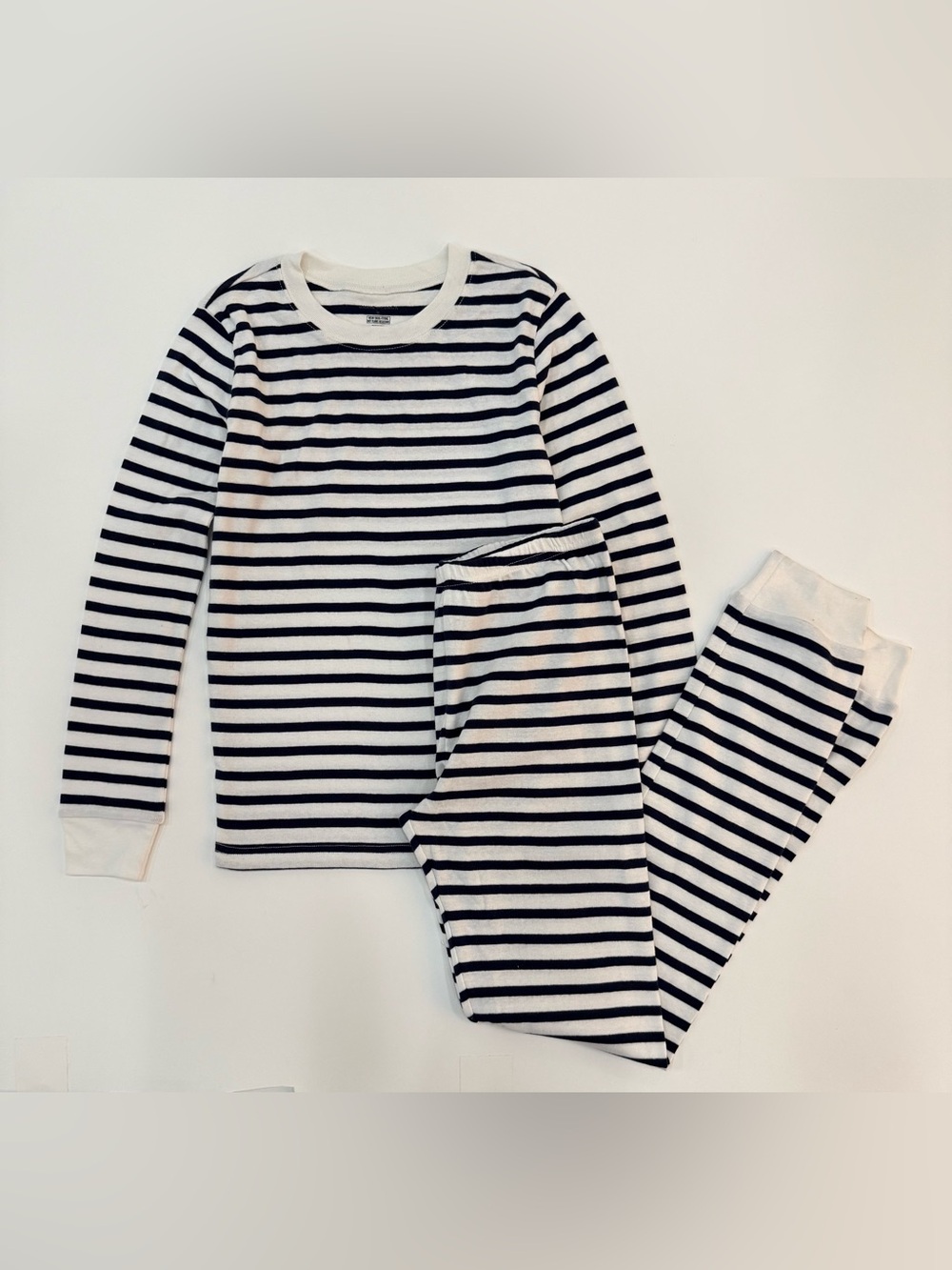 Janie and Jack Black & White Striped Kids Pajama Set